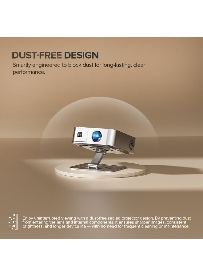 وونكت Portable Smart Projector |200 ANSI Lumens 1080P 4k SupportMax 250" Screen, Android 12, Auto Focus & Keystone, Built-in WiFi & Bluetooth, Supports Netflix/Prime/YouTube/4K -Grey Q9 720p grey - Image 5