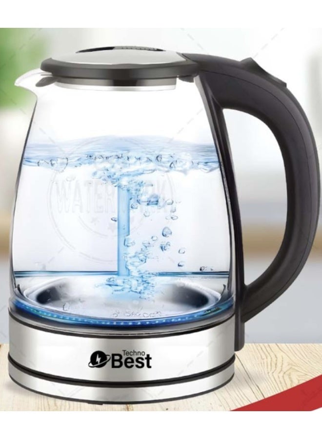 Techno Best Electric Glass Kettle 1.8L 1500W BGK-005 1.8 L 1500 W BGK-005 Black - Image 3