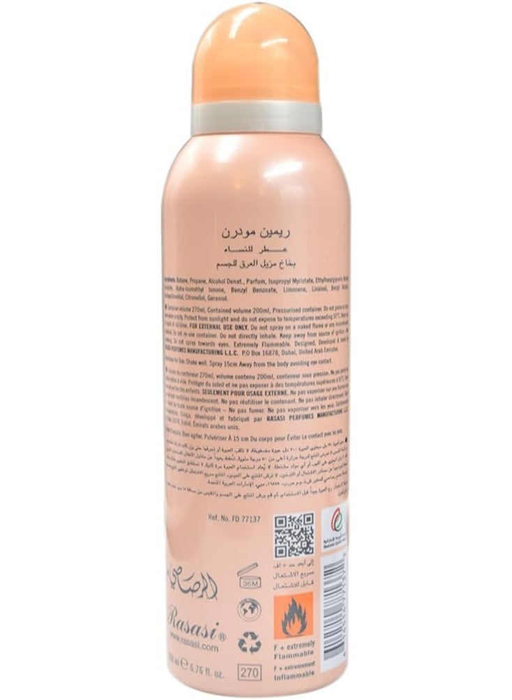 Rasasi Rimini Modern Deo Spray for Women 200ml - Image 2