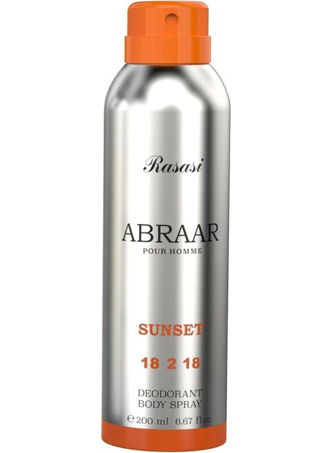 Abrar Orange Sunset Deo Spray for Men 200ml