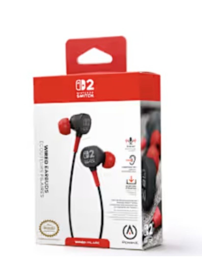 PowerA Nintendo Switch 2 Wired Earbuds – Black - Image 1