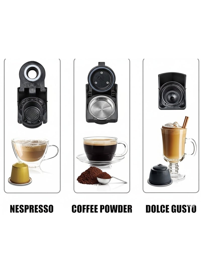 دي إل سي  صانع القهوة متعدد الكبسولات 3 في 1، سعة 700 مل، أحمر، قوة 1400 واط، ضغط 15 بار - Image 4