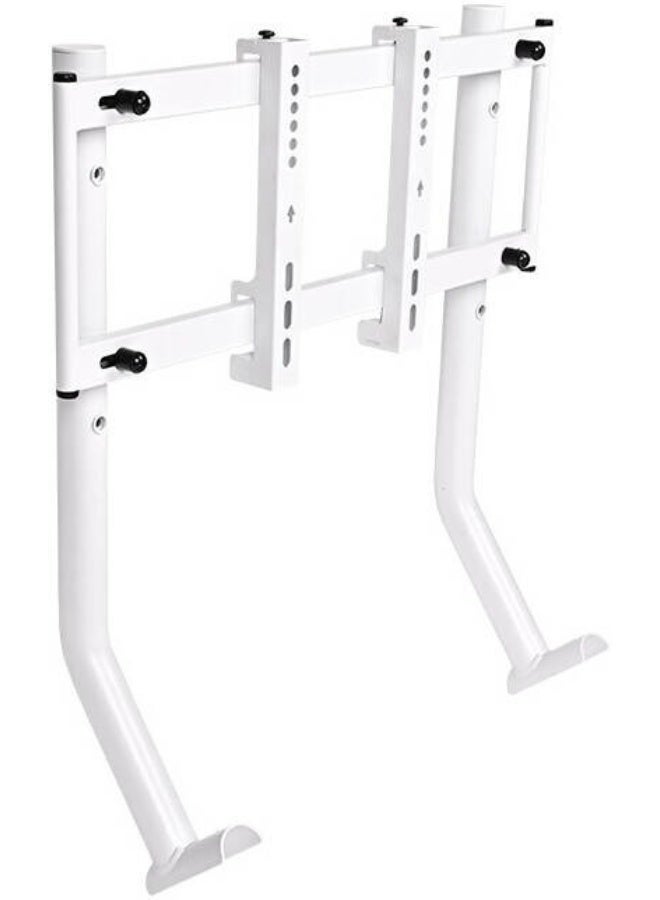 Thermaltake GR300 Snow Monitor Mount, Steel Frame, Adjustable Height, VESA Compatible 75×75 to 400×200, Supports 32″–50″ Monitors up to 35 kg, Cable Management, for Racing Simulator Cockpit, White - Image 1