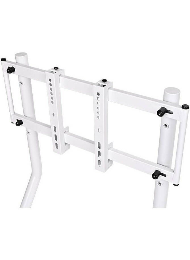 Thermaltake GR300 Snow Monitor Mount, Steel Frame, Adjustable Height, VESA Compatible 75×75 to 400×200, Supports 32″–50″ Monitors up to 35 kg, Cable Management, for Racing Simulator Cockpit, White - Image 3