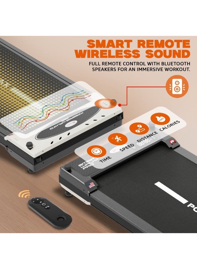 FLIPPAD 2.5HP DC Motorized Under Desk 3-in-1 Treadmill with Dual-Function, Built-in Acupressure & Bluetooth for Music, Speaker, LED Display, Max user 120KG, Running Deck 920 X 370mm image 6