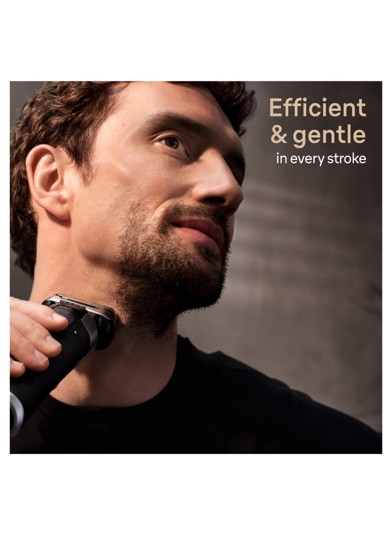 Braun Series 9 Pro+ Efficient & Gentle, 5 Shaving element, Ultimate Precision ProTrimmer, 60-min  Runtime, Wet and Dry - 9519s multicolour 13 x 6.8 x 25cm - Image 3