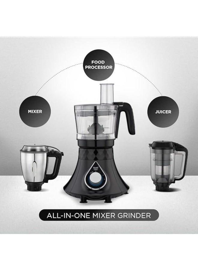 Preethi Zodiac Cosmo MG 236 Mixer Grinder 5 Jars 1.5 L 750 W MG-236 Black - Image 1