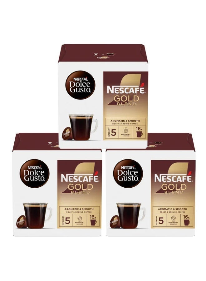 نسكافيه دولتشي غوستو جولد بليند 16 كبسولة قهوة 112 جرام عبوة من 3 - Image 1