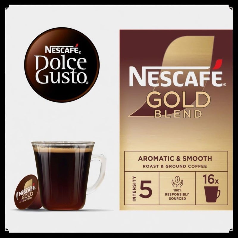 نسكافيه دولتشي غوستو جولد بليند 16 كبسولة قهوة 112 جرام عبوة من 3 - Image 2