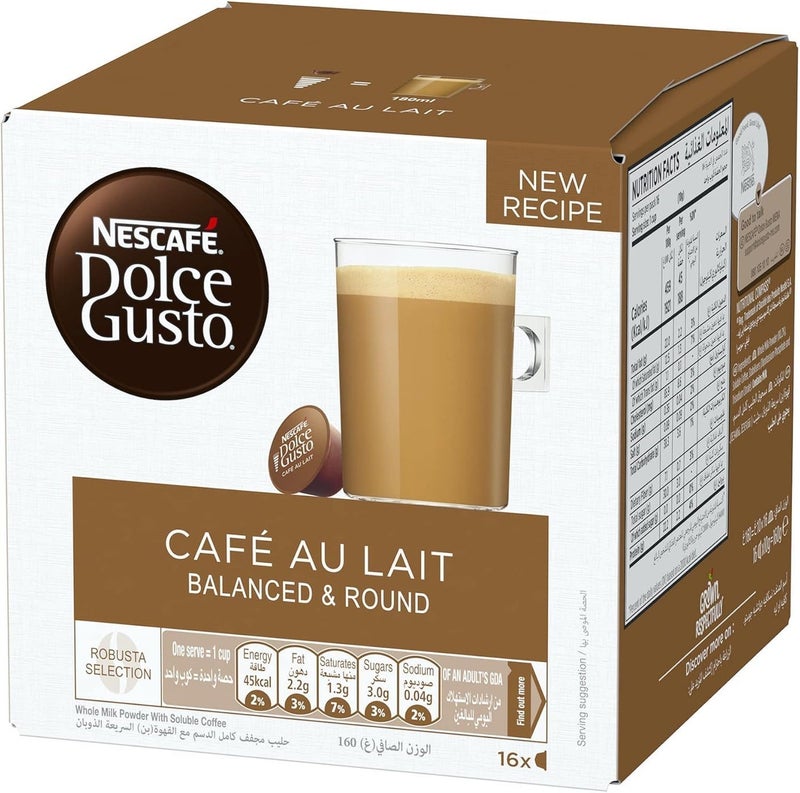 نسكافيه دولتشي غوستو كافيه أو ليه 16 كبسولة - Image 3