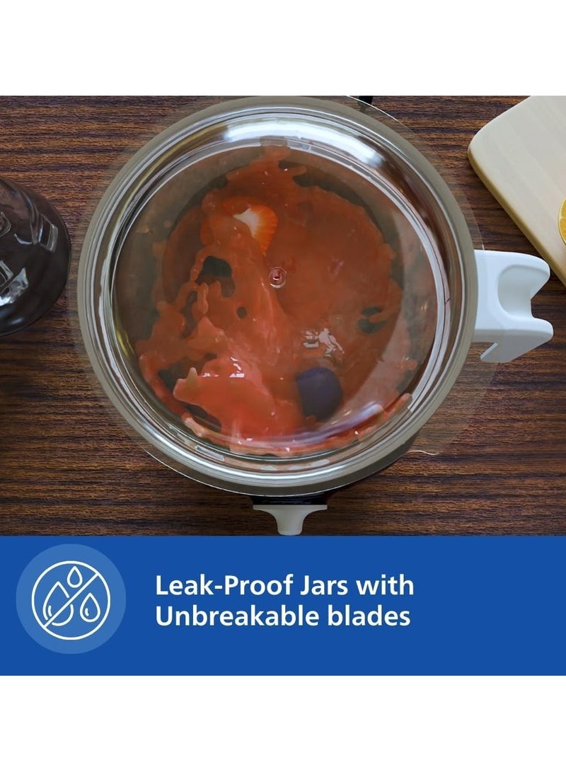 فيليبس Mixer Grinder, 3 Stainless Steel Multipurpose Jars with 3 Speed Control and Pulse function 1.5 L 750 W H7756 Black - Image 3