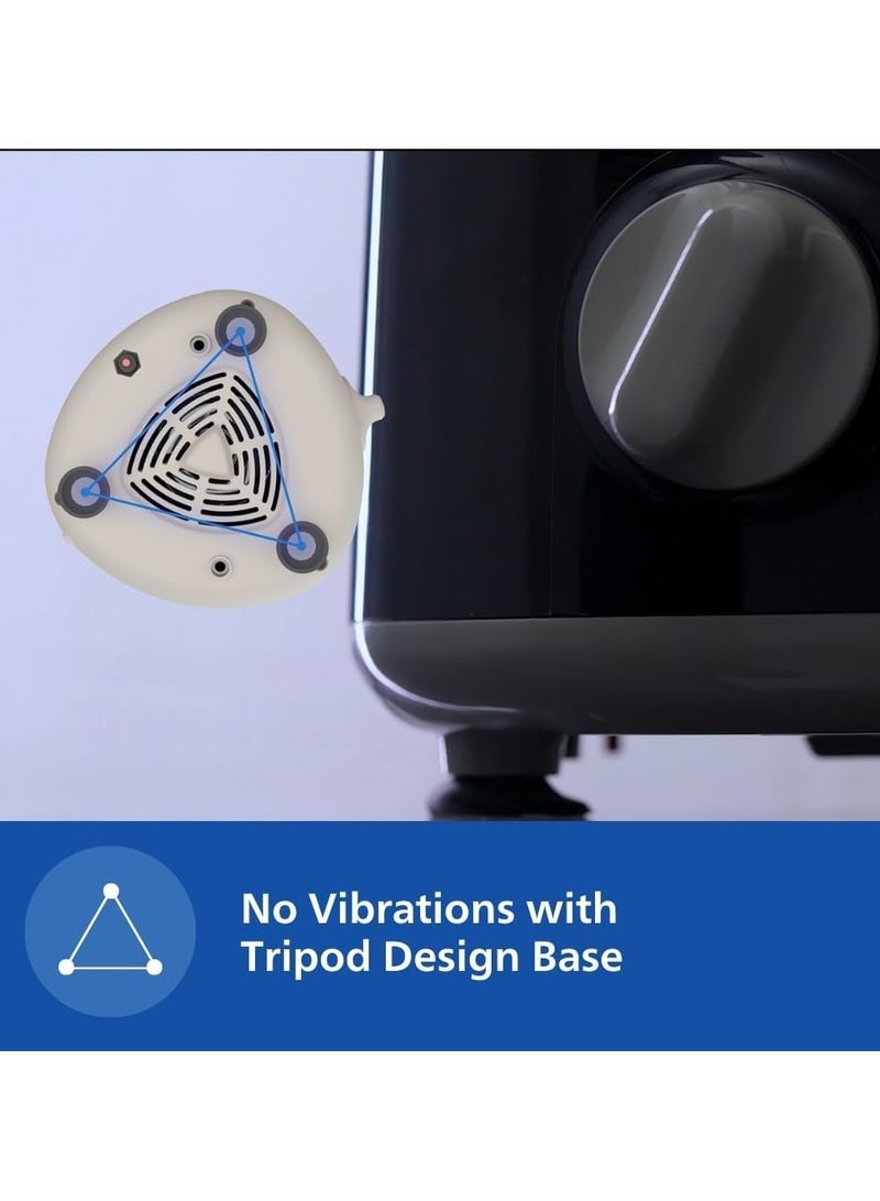 فيليبس Mixer Grinder, 3 Stainless Steel Multipurpose Jars with 3 Speed Control and Pulse function 1.5 L 750 W H7756 Black - Image 2