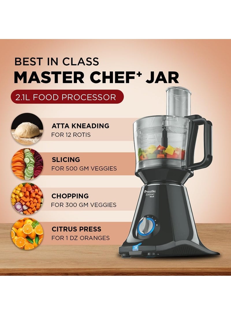 Preethi Zodiac Mixer Grinder for Kitchen, 5 Jars Mixie with Chutney Jar, Dry Grinding, Batter Grinding, Juicer & Masterchef Jar for chopping/grating 1.5 L 750 W MG261 Black - Image 4