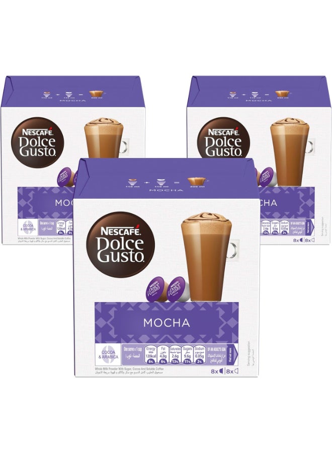 Nescafe Dolce Gusto Mocha 16 Coffee Capsules Mocha 648grams Pack of 3 - Image 1