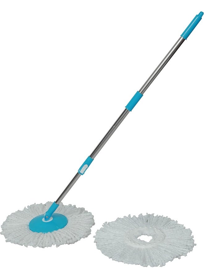 اسكيوب مجموعة ممسحة دوارة 360 درجة مع إعادة تعبئة إضافية، مقبض قابل للتمديد، رأس ممسحة من الألياف الدقيقة مع صمام تصريف 25 لتر - Image 4