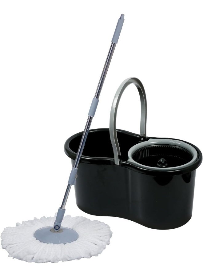 اسكيوب مجموعة ممسحة دوارة 360 درجة مع إعادة تعبئة إضافية، مقبض قابل للتمديد، رأس ممسحة من الألياف الدقيقة مع صمام تصريف 25 لتر - Image 1