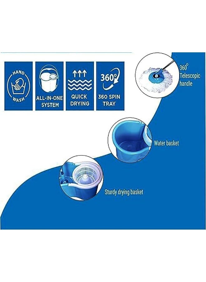 اسكيوب مجموعة ممسحة دوارة 360 درجة مع إعادة تعبئة إضافية، مقبض قابل للتمديد، رأس ممسحة من الألياف الدقيقة مع صمام تصريف 25 لتر - Image 5