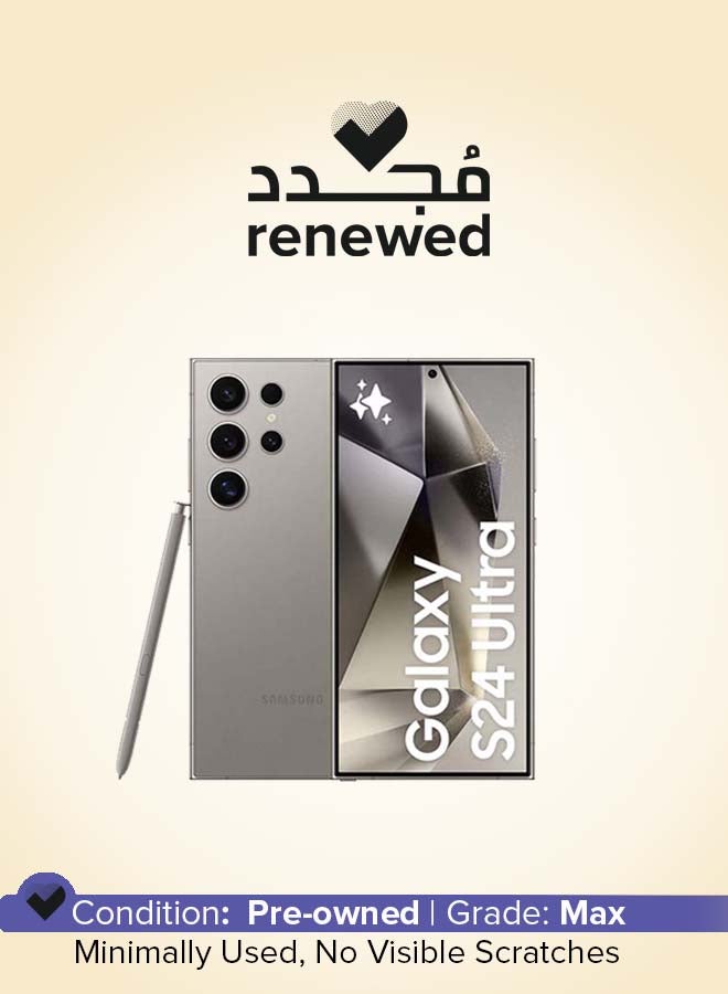 Samsung Renewed - Galaxy S24 Ultra 5G Dual SIM Titanium Gray 12GB RAM 256GB - Middle East Version - Image 1