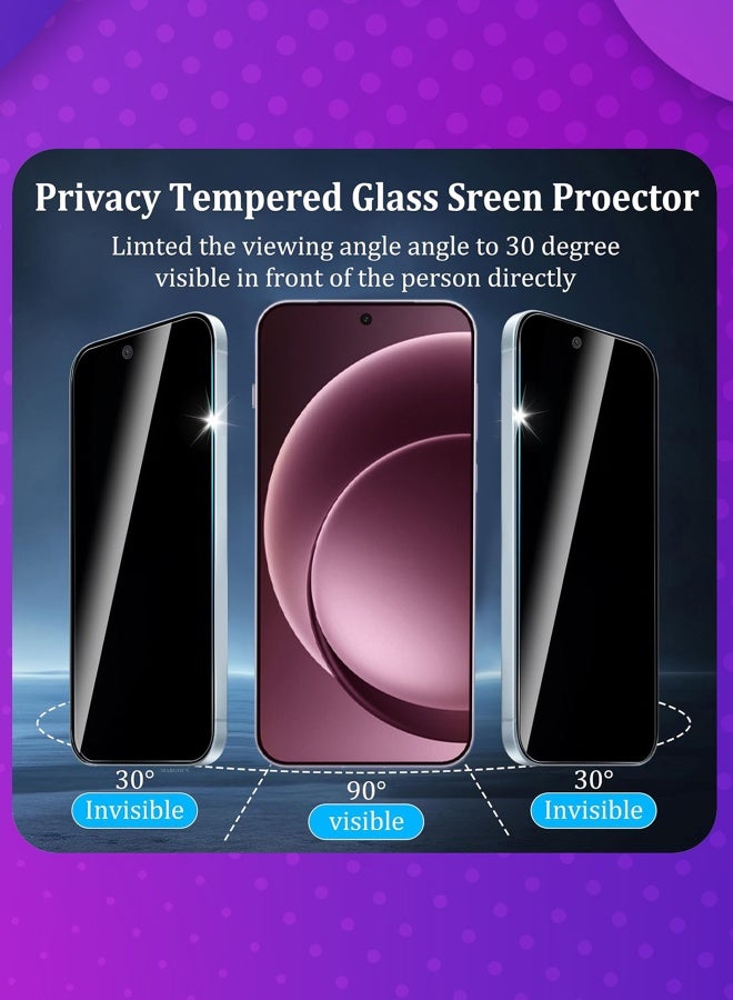 MARGOUN Anti Peep 9H Tempered Glass for OnePlus 15 Edge to Edge Privacy Guard - Clear-1 - Image 3