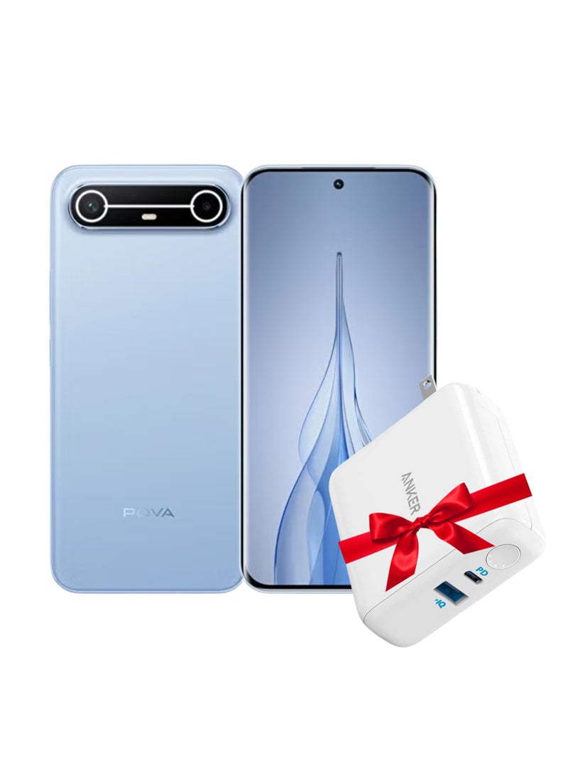 TECNO POVA Slim 5G Dual SIM Slim Sky Blue 8GB RAM 256GB 5G With Free Anker PowerCore III Fusion 5K - Middle East Version - Image 1