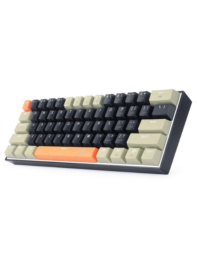 REDRAGON K606 LAKSHMI 60% Mechanical Gaming Keyboard - (BLUE Switch) - White LED Backlighting - 61 KEYS - Detachable Cable // (K606-OG&BK&GY) - Image 1