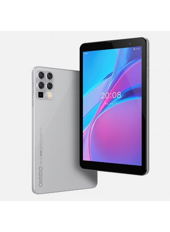 أوتيتو TAB 8 – 8-Inch IPS Display | 8 GB RAM + 256 GB ROM | Android 13 | Octa-Core 1.8 GHz | 13 MP + 5 MP Dual Camera | 5000 mAh Battery | Dual SIM + 5G Connectivity | Free Keyboard + Case + OTG + Screen Protector - Grey - Image 1