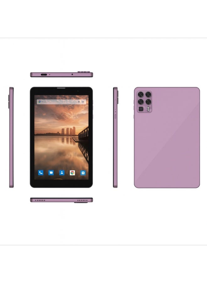 Oteeto TAB 8 – 8-Inch IPS Display | 8 GB RAM + 512 GB ROM | Android 13 | Octa-Core 1.8 GHz | 13 MP + 5 MP Dual Camera | 5000 mAh Battery | Dual SIM + 5G Connectivity | Free Keyboard + Case + OTG + Screen Protector - Purple - Image 2
