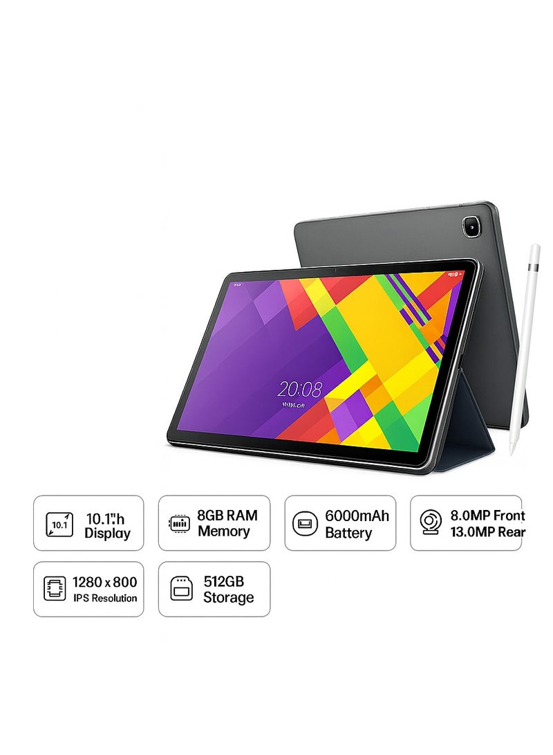 Oteeto TAB 11 Pro 10.1-Inch Android 13 Tablet (8GB RAM + 512GB ROM) | 5G  Wi-Fi | 13MP + 8MP Dual Camera | 6000mAh Long Battery | Type-C Charger | Free Keyboard, Mouse, Touch Pen And Case | Green - Image 5