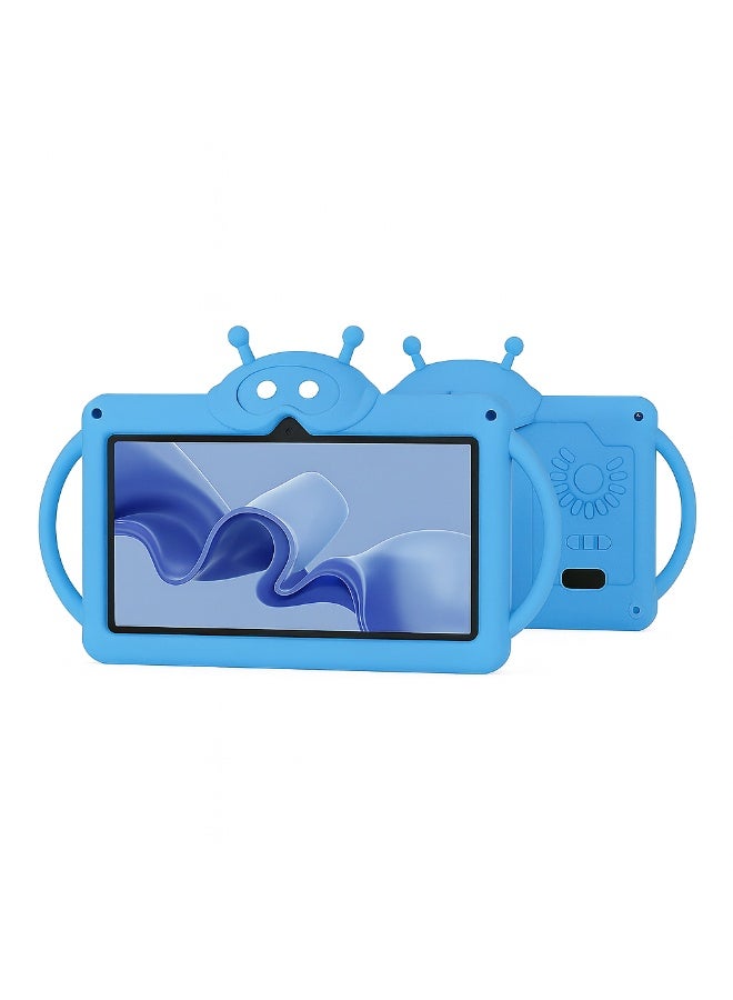 أوتيتو تاب 72 للأطفال – شاشة IPS بحجم 7.0 بوصة، 6 جيجابايت RAM + 128 جيجابايت تخزين، أندرويد، واي فاي، بطارية 3500 مللي أمبير، غلاف EVA مضاد للصدمات – جهاز تعليمي للأطفال - أزرق - Image 1