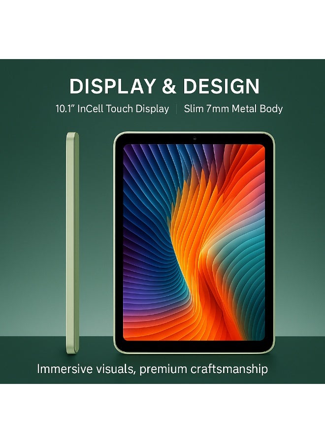 أوتيتو TAB 19 – 10.1-Inch Android 14 Tablet PC, 12GB RAM, 512GB ROM, Octa-Core, 13MP + 8MP Camera, 8000mAh, WiFi + Dual SIM – Green - Image 3