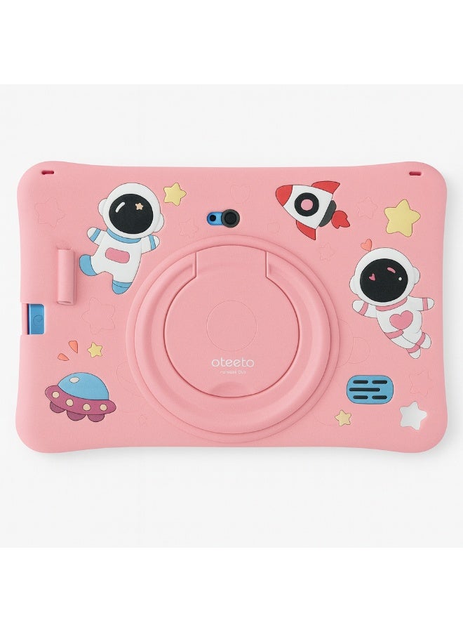 Oteeto K3 Kids Tablet 7-Inch HD Display | 4GB RAM + 128GB ROM | Android 13 | Dual Camera (2MP + 5MP) | 5G WiFi | EVA Protective Case with Free Lanyard, Bracelet And Stickers - Pink - Image 2