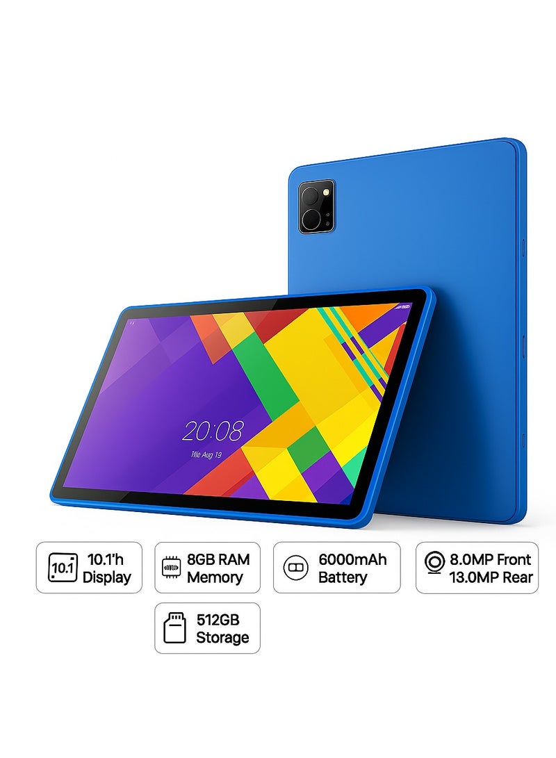 Oteeto TAB 11 Pro 10.1-Inch Android 13 Tablet (8GB RAM + 512GB ROM) | 5G Wi-Fi | 13MP + 8MP Dual Camera | 6000mAh Long Battery | Type-C Charger | Free Keyboard, Mouse, Touch Pen And Case | Blue - Image 5