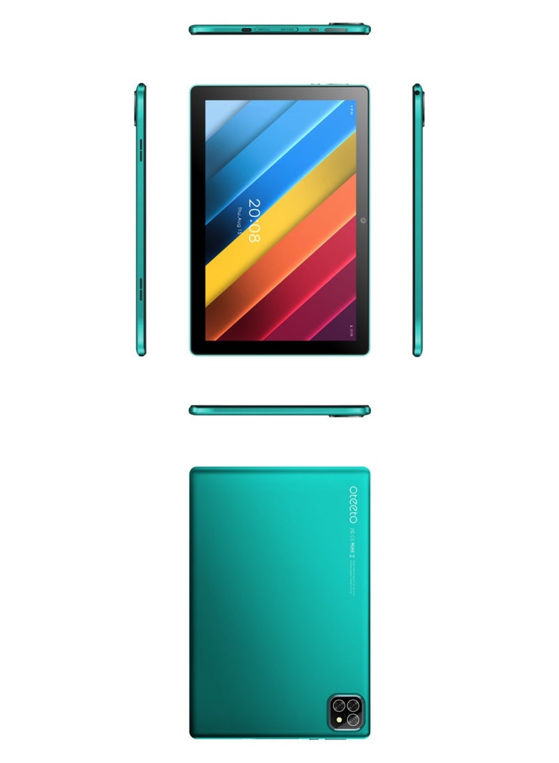 Oteeto TAB 10 Pro/Single SIM 5G Network/8GB RAM + 512GBG ROM/5G Wifi/8000 mAh/8MP Front + 13MP Rear Camera/Quad Core 2.0GHz Processor/Android 13/Includes Keyboard, Mouse, Touch Pen, OTG, Flip Cover - Green - Image 3