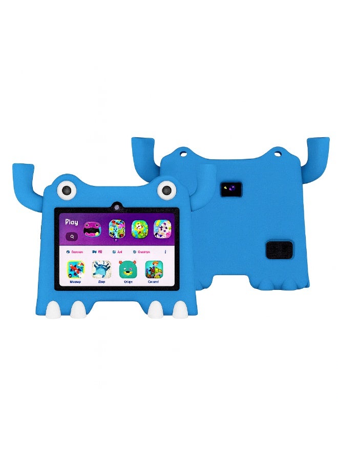 Oteeto Tab 73 Kids Tablet – 7.0-Inch IPS Display | 6GB RAM + 128GB ROM | 2.0GHz Quad-Core | 3500mAh Battery | WiFi | Android 13 | Shockproof EVA Case - Blue - Image 1