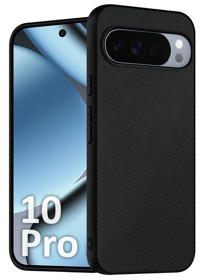 MARGOUN Carbon Pattern Premium Back Cover for Pixel 10 Pro – Slim Protective Edition - Black-1 - Image 1