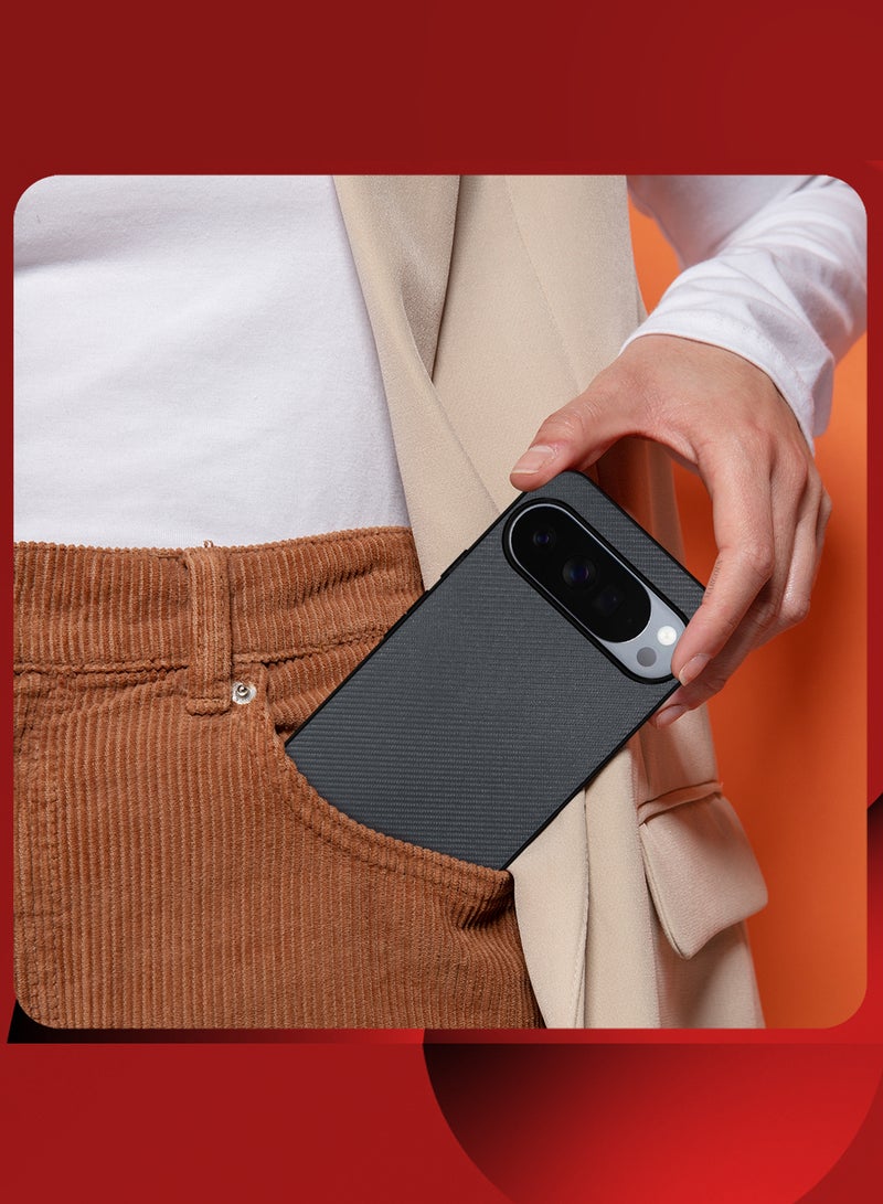 مارجون Carbon Pattern Premium Back Cover for Pixel 10 Pro – Slim Protective Edition - Grey-1 - Image 3