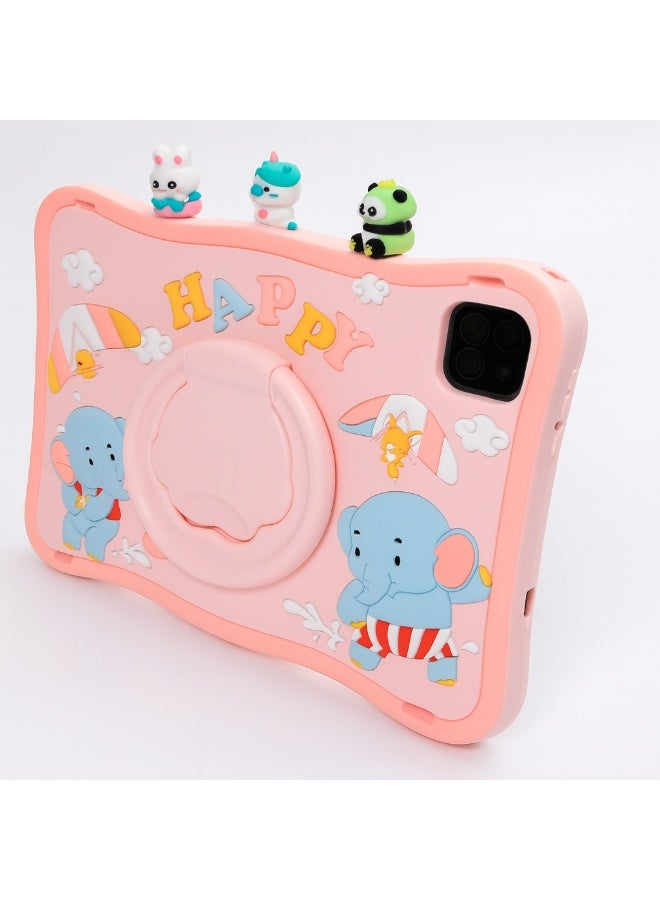 Oteeto TAB 10 Kids Tablet 10.1-Inch HD Display, Android 13, 6GB+128GB, 8000mAh, 4G LTE, Dual Camera, Shockproof Case with 5 Toys – Pink - Image 2