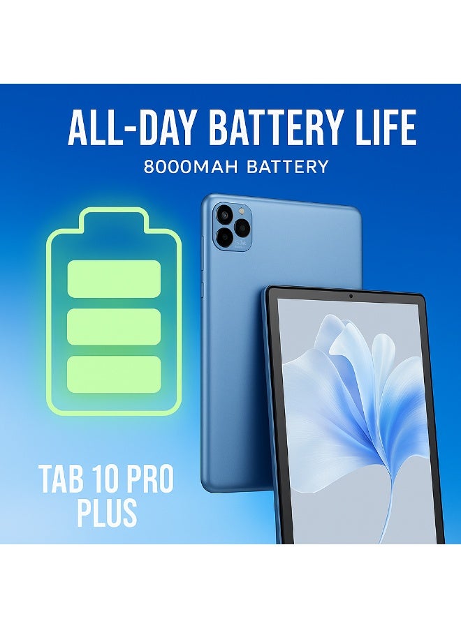 Oteeto TAB 10 Pro Plus (Blue) – 10.1” HD Display | 8GB RAM + 512GB ROM | Android 15 | Quad-Core | 13MP + 8MP Camera | 8000mAh Battery | WiFi + SIM | Free Keyboard, Cover & Pen - Image 3
