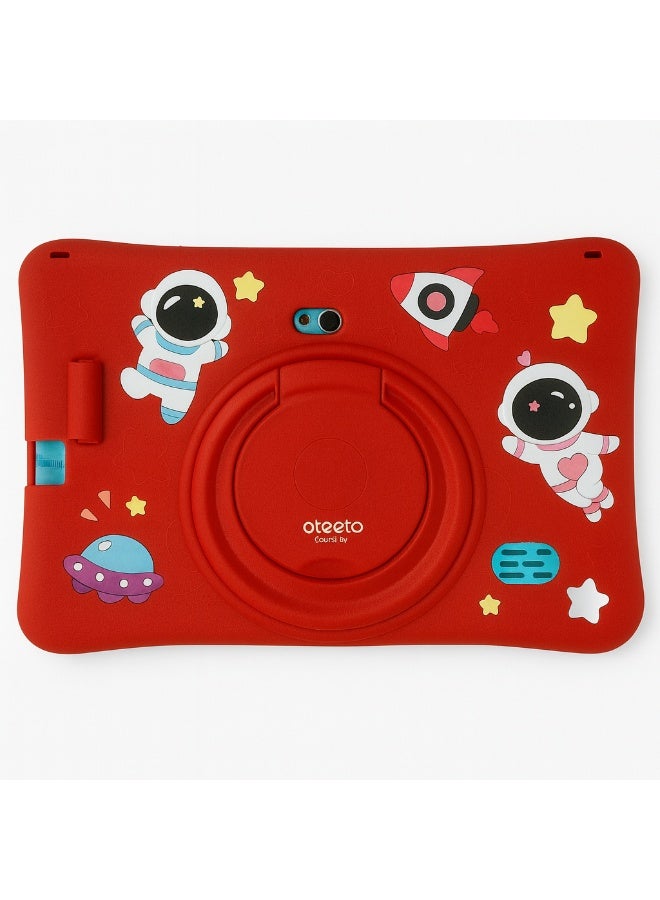 Oteeto K3 Kids Tablet 7-Inch HD Display | 4GB RAM + 128GB ROM | Android 13 | Dual Camera (2MP + 5MP) | 5G WiFi | EVA Protective Case with Free Lanyard, Bracelet And Stickers - Red - Image 2