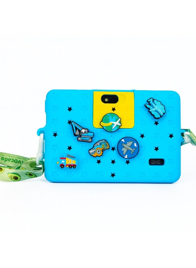 Oteeto TAB 5 Kids Tablet – 7-Inch IPS Display, 4GB RAM + 128GB ROM, Android 13, Octa-Core, 5G Wi-Fi, 3000 mAh Battery with Cute Doll Gift - Blue - Image 2