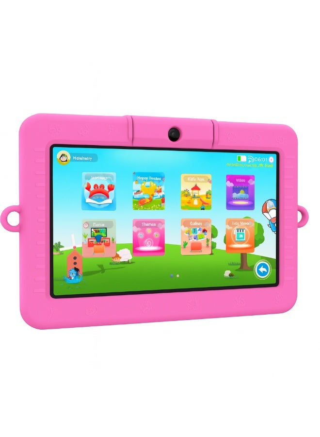 أوتيتو TAB 5 Kids Tablet – 7-Inch IPS Display, 4GB RAM + 128GB ROM, Android 13, Octa-Core, 5G Wi-Fi, 3000 mAh Battery with Cute Doll Gift - Pink - Image 1