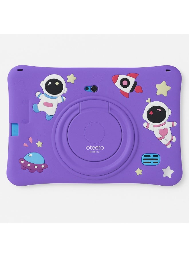 Oteeto K3 Kids Tablet 7-Inch HD Display| 4GB RAM + 128GB ROM | Android 13 | Dual Camera (2MP + 5MP) | 5G WiFi | EVA Protective Case with Free Lanyard, Bracelet And Stickers - Purple - Image 2