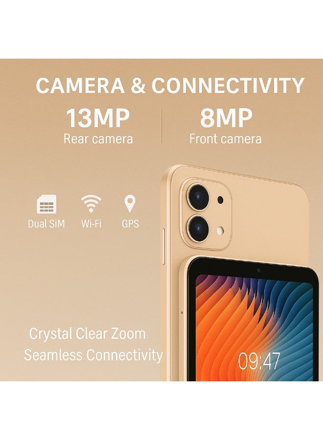 أوتيتو TAB 19 – 10.1-Inch Android 14 Tablet PC, 12GB RAM, 512GB ROM, Octa-Core, 13MP + 8MP Camera, 8000mAh, WiFi + Dual SIM – Gold - Image 5