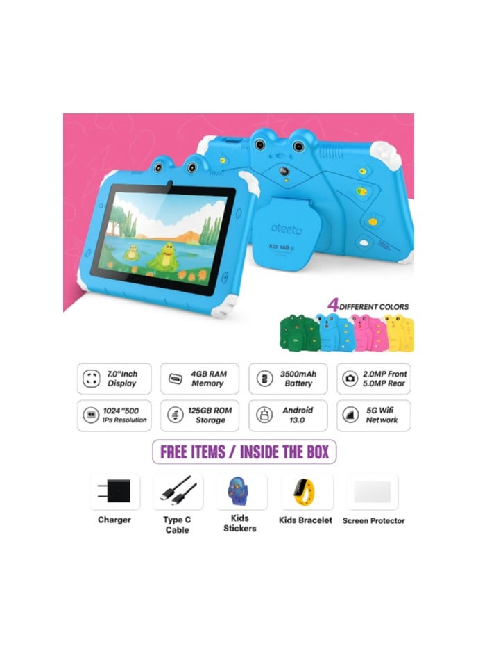 Oteeto TAB 6 Kids Tablet, 7-Inch IPS LCD, 4GB RAM 128GB ROM, Android 13, Dual Camera - Black/Blue - Image 4