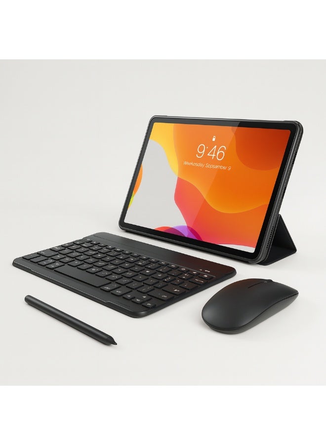 Oteeto TAB 18 – 10.1-Inch HD Display | 8GB RAM + 512GB ROM | Android 15 | Octa-Core | 13MP + 8MP Camera | 8000mAh Battery | 4G LTE | Free Keyboard, Cover And Pen - Grey - Image 1