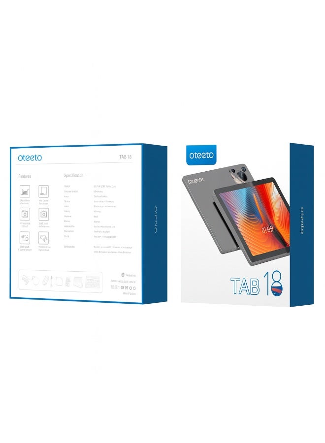 Oteeto TAB 18 – 10.1-Inch HD Display | 8GB RAM + 512GB ROM | Android 15 | Octa-Core | 13MP + 8MP Camera | 8000mAh Battery | 4G LTE | Free Keyboard, Cover And Pen - Grey - Image 5