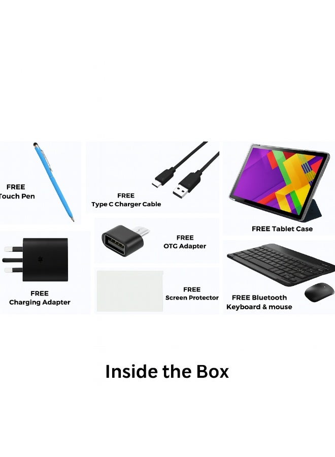 أوتيتو TAB 11 Pro Stylus 10.1-Inch Android 14 Tablet (8GB RAM + 512GB ROM) | 5G  Wi-Fi | 13MP + 8MP Dual Camera | 6000mAh Long Battery | Type-C Charger | Free Keyboard, Mouse, Touch Pen And Case | Grey - Image 4