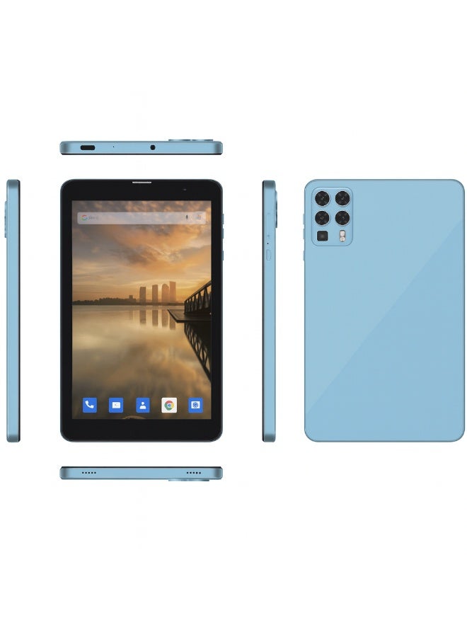 Oteeto TAB 8 – 8-Inch IPS Display | 8 GB RAM + 256 GB ROM | Android 13 | Octa-Core 1.8 GHz | 13 MP + 5 MP Dual Camera | 5000 mAh Battery | Dual SIM + 5G Connectivity | Free Keyboard + Case + OTG + Screen Protector - Blue - Image 2