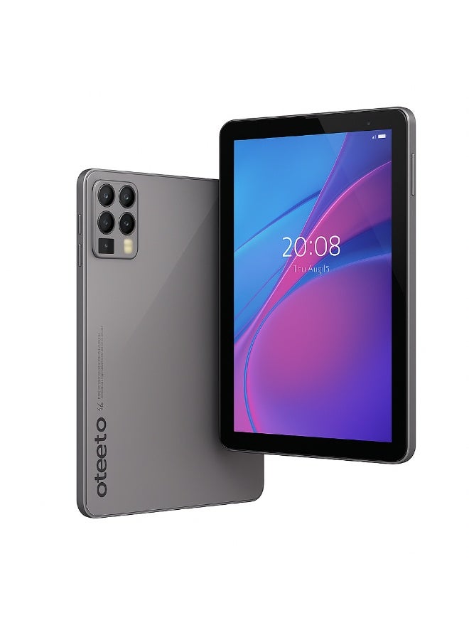 أوتيتو TAB 8  8-Inch IPS Display | 8 GB RAM + 512 GB ROM | Android 13 | Octa-Core 1.8 GHz | 13 MP + 5 MP Dual Camera | 5000 mAh Battery | Dual SIM + 5G Connectivity | Free Keyboard + Case + OTG + Screen Protector  - Titanium - Image 1