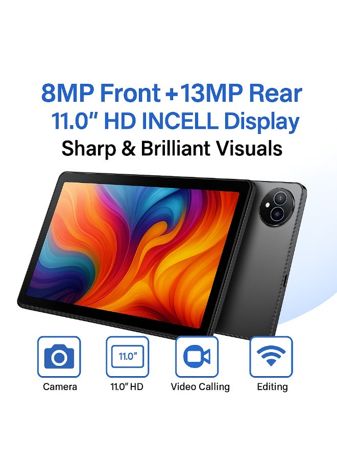 أوتيتو تاب 14 برو – 12 جيجابايت رام / 512 جيجابايت روم | أندرويد™ 15 | شاشة 11.0 إنش INCELL | بطارية 8000 مللي أمبير | واي فاي 5G | معالج ثماني النواة | كاميرا مزدوجة (13 ميجابكسل + 8 ميجابكسل) | هيكل معدني مع لوحة مفاتيح وفأرة وقلم - رمادي - Image 5